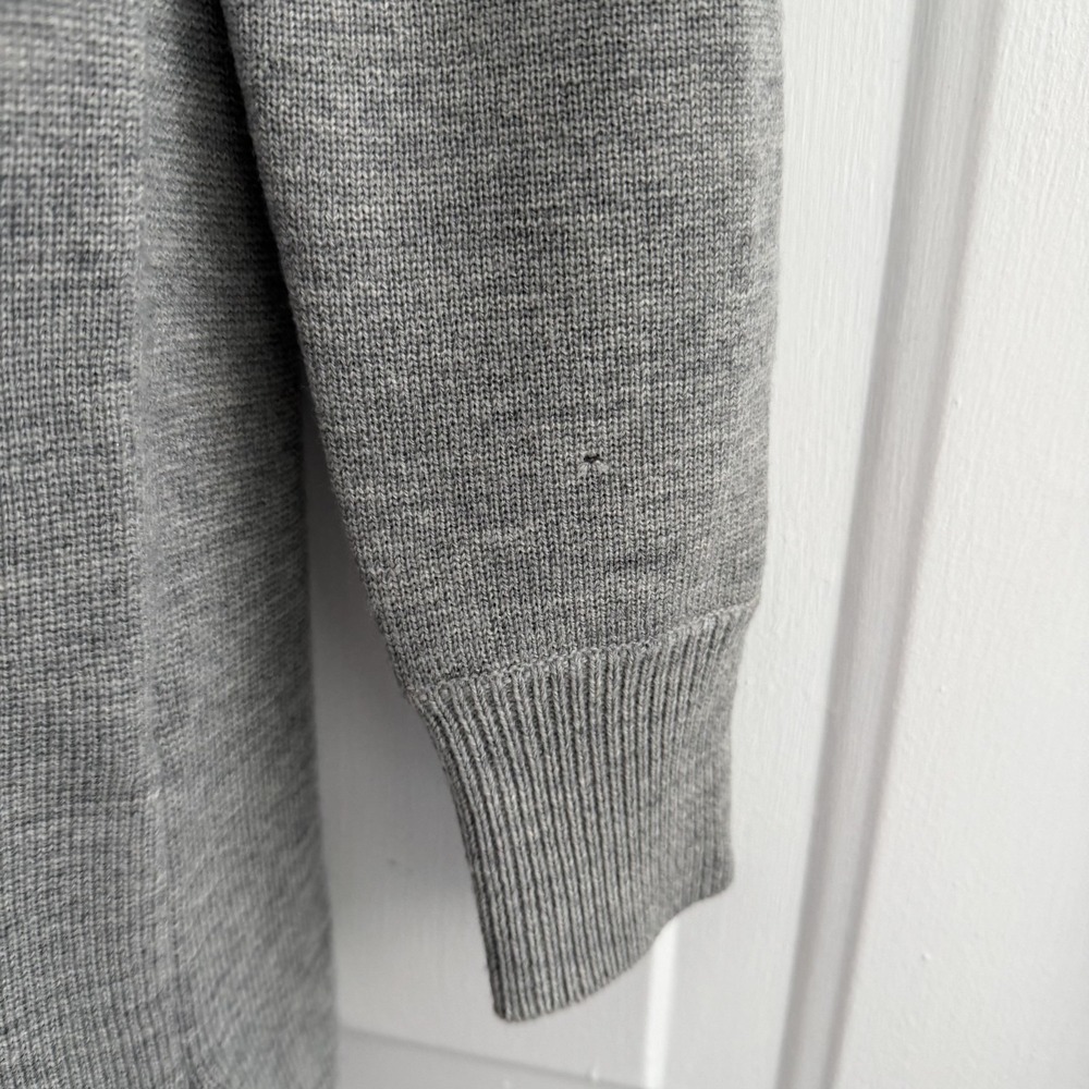 J.Crew Sweater Tunic Womens XS Gray 100% Merino Wool Crewneck Pockets Long - Picture 7 of 14